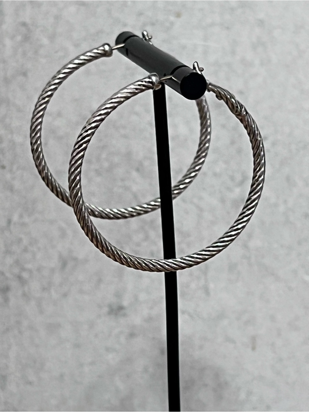 David Yurman 2 Inch Cable Hoop Earrings in Sterling Silver 925